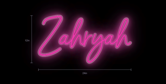 Custom Neon Sign for Zahrya