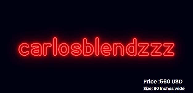 Neon sign for Carlos Ancelmo