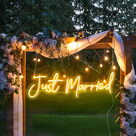 Just Married Wedding Neon Sign | Celebrate Your New Beginnings in Style