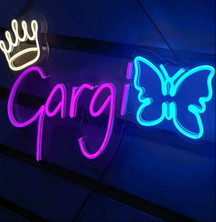 Butterfly Crown Name Neon Sign