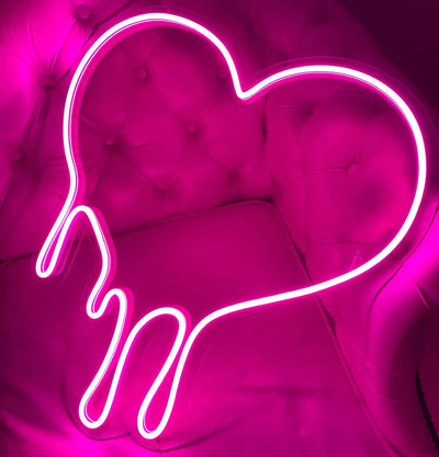 Romantic Dripping Heart Trendy Neon Sign