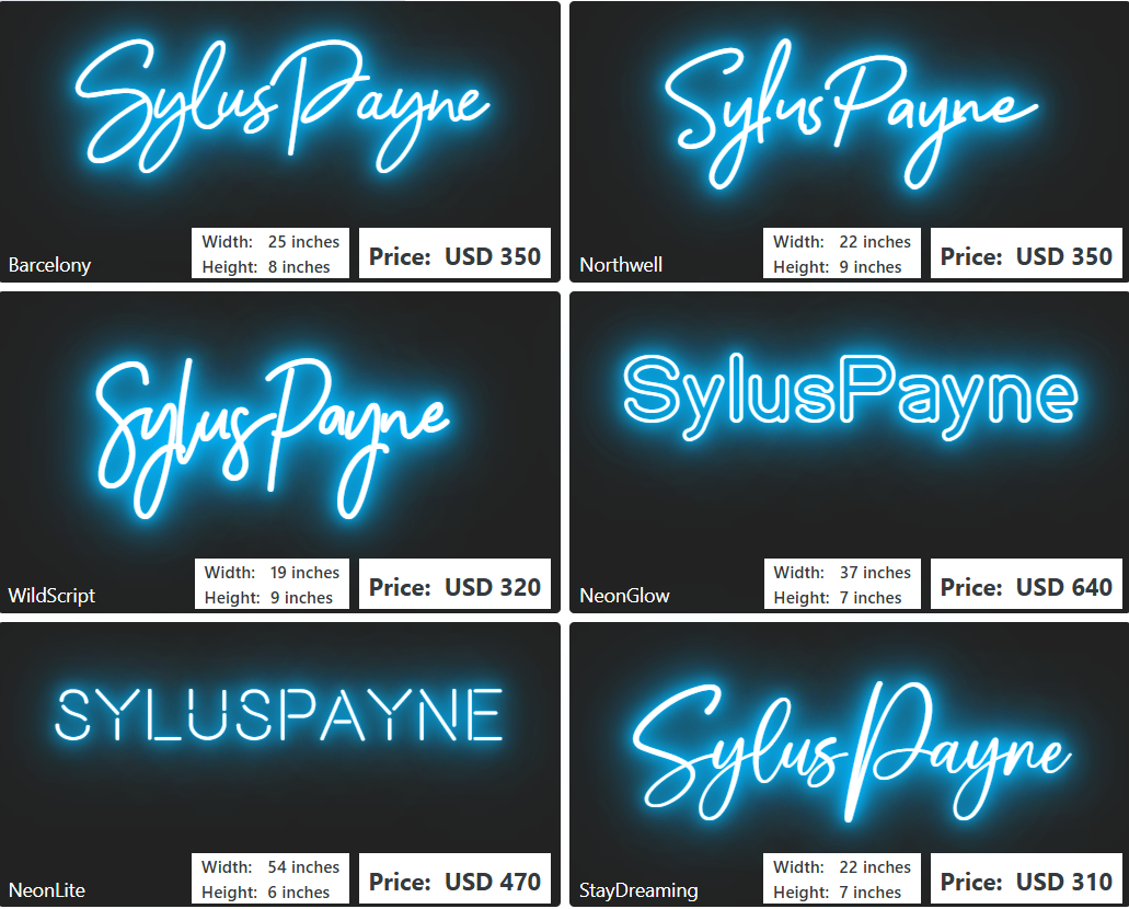 Custom Neon Sign For SylusPayne