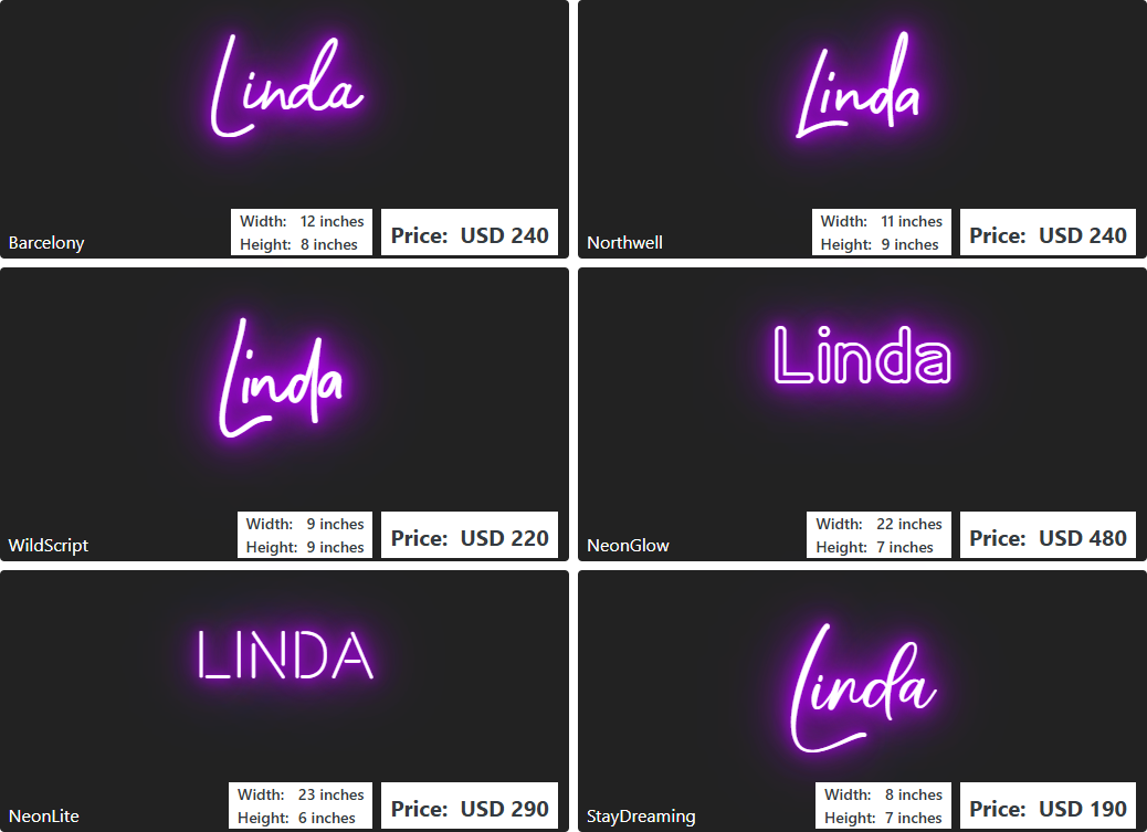 Custom Neon Sign For Linda Wesley