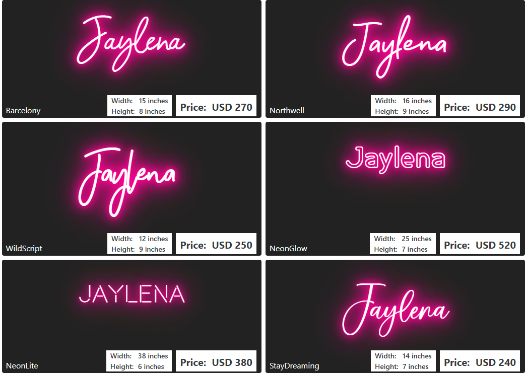 Custom Neon Sign For Tiffany Gomez