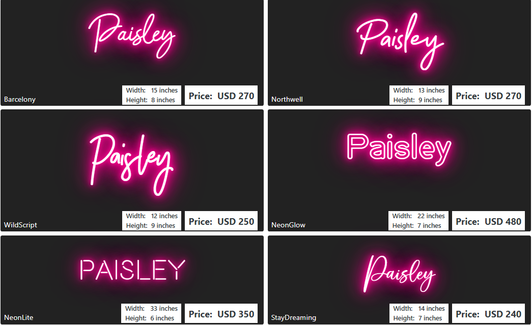 Custom Neon Sign For Paisley