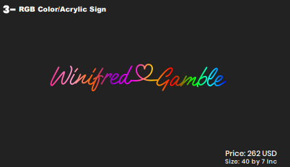 Custom Neon Sign For winifred  gamble