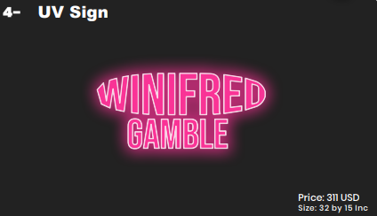 Custom Neon Sign For winifred  gamble