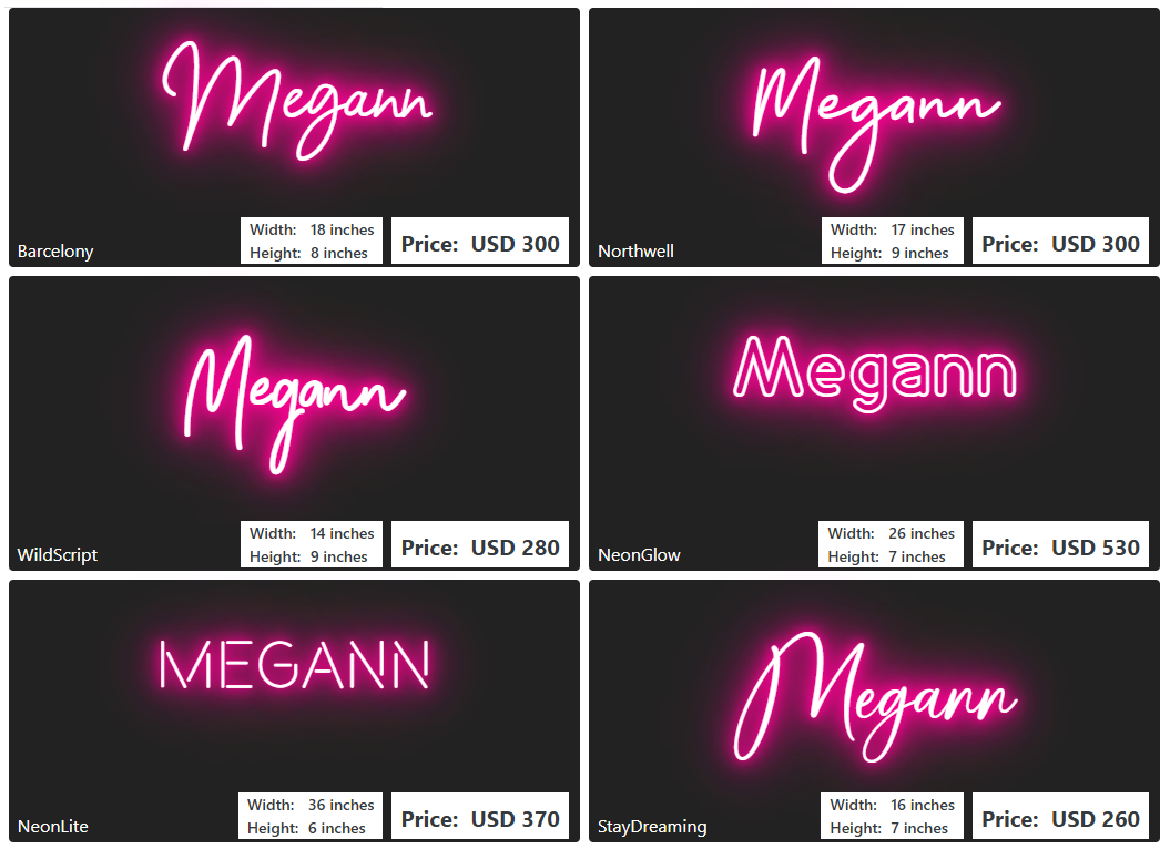 Custom Neon Sign For Megann Thomas