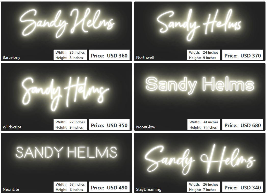 Custom Neon Sign For Sandy Helms