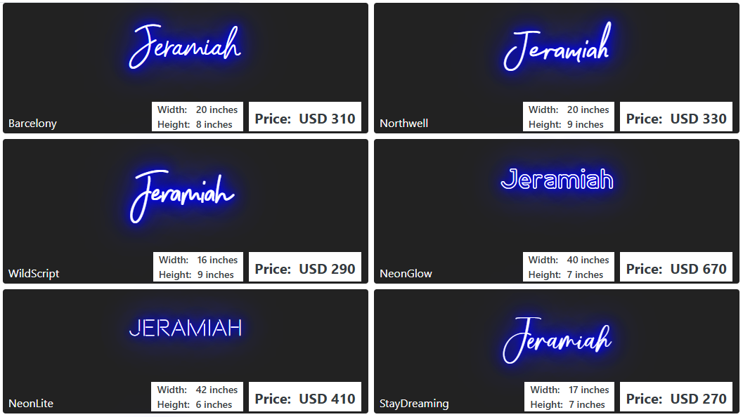 Custom Neon Sign For Jeramiah