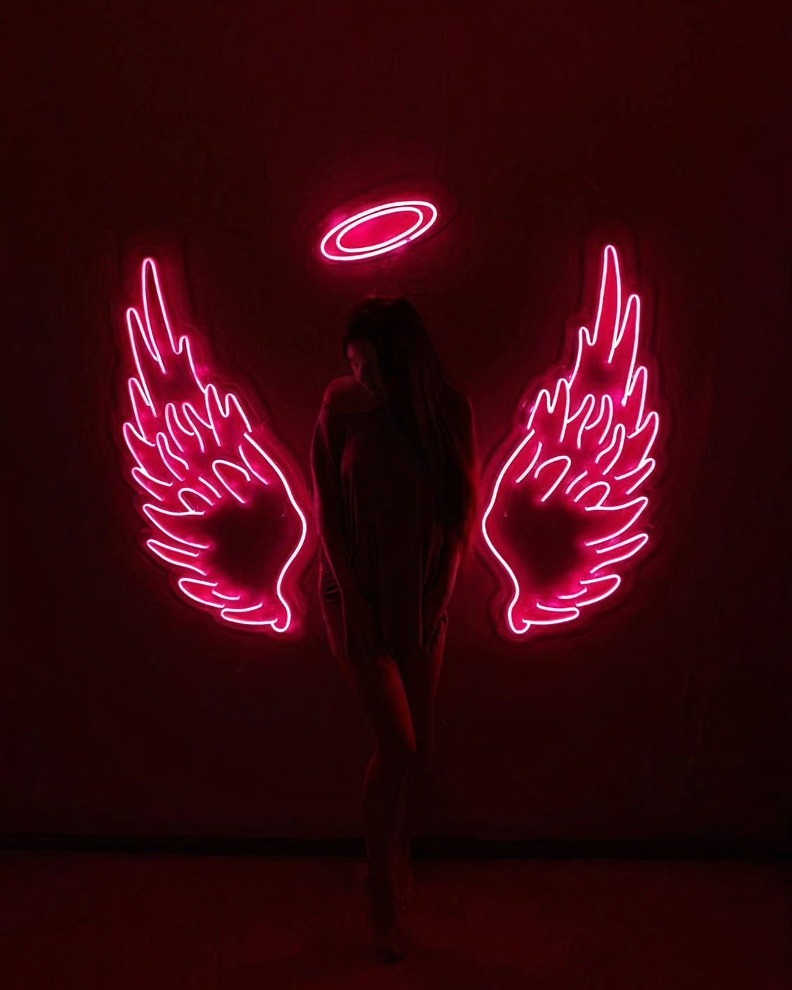 ANGEL WINGS WITH HALO NEON SIGN