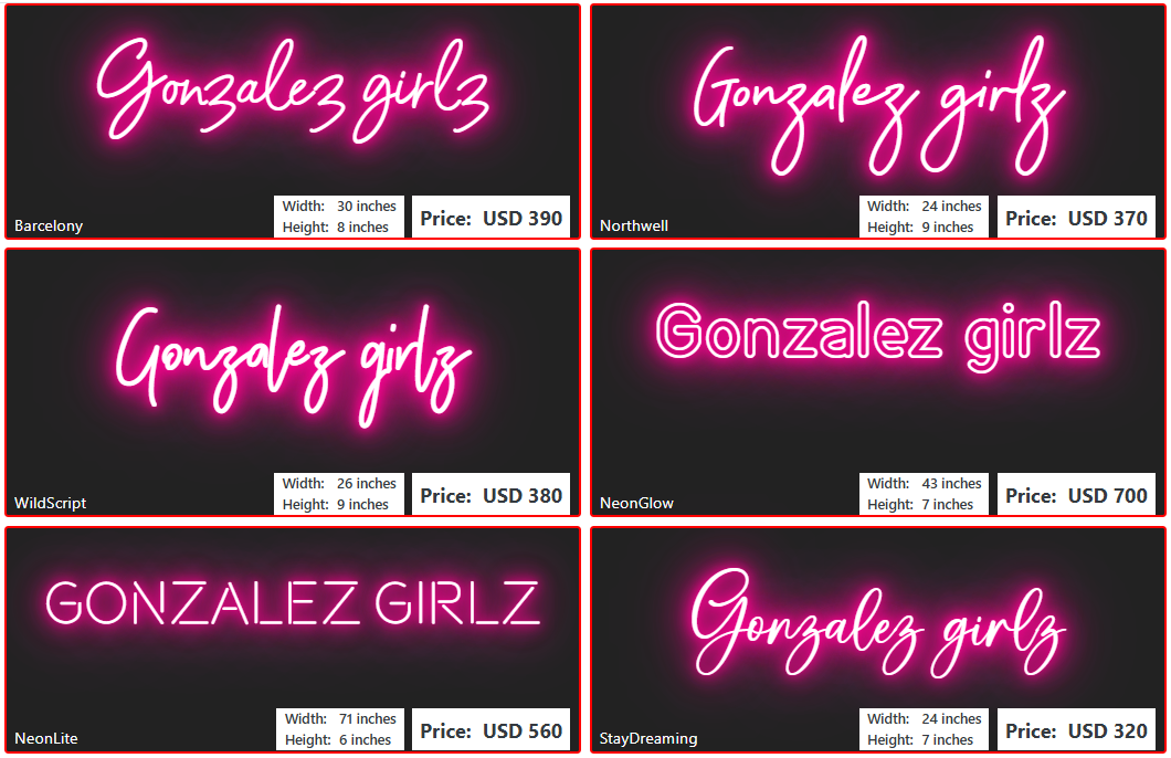 custom sign for Gonzalez girlz